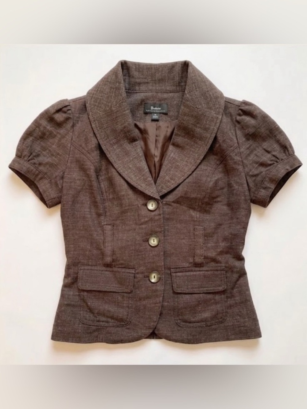 Byer California Short Sleeve Brown Tailored Blazer